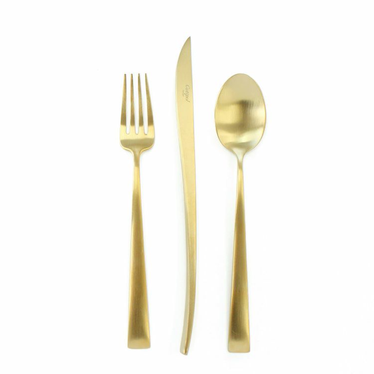 クチポール（Cutipol） DUNA/デュナ ゴールド デザート3点セット（デザートナイフ・デザートフォーク・デザートスプーン） [ネコポス対応可(6セットまで)]