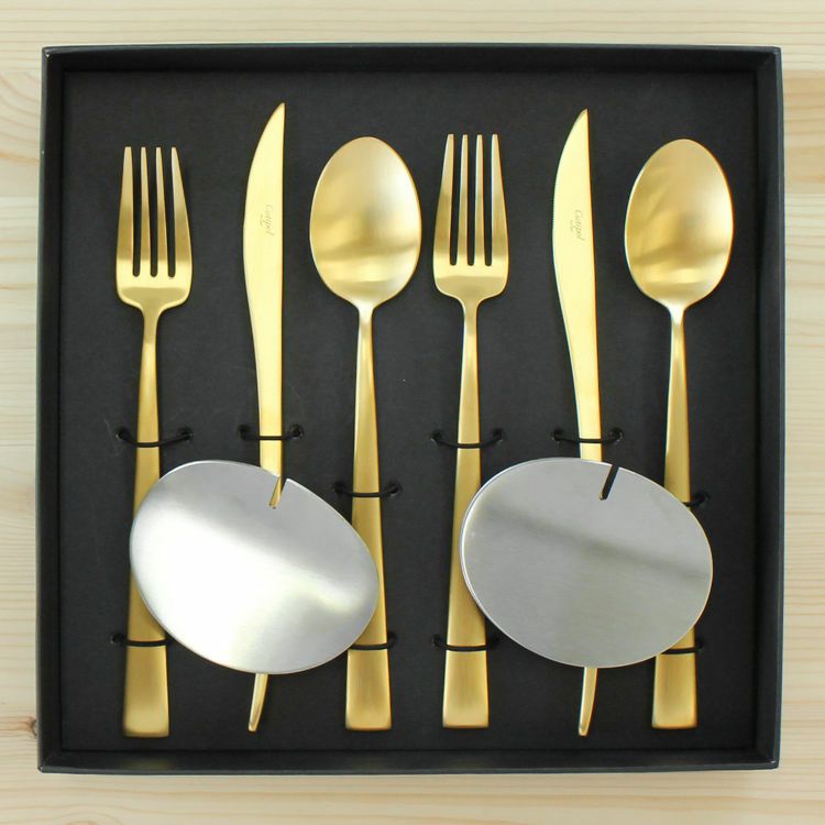 クチポール（Cutipol） DUNA/デュナ ゴールド ディナー8点セット ギフトボックス(化粧箱付)