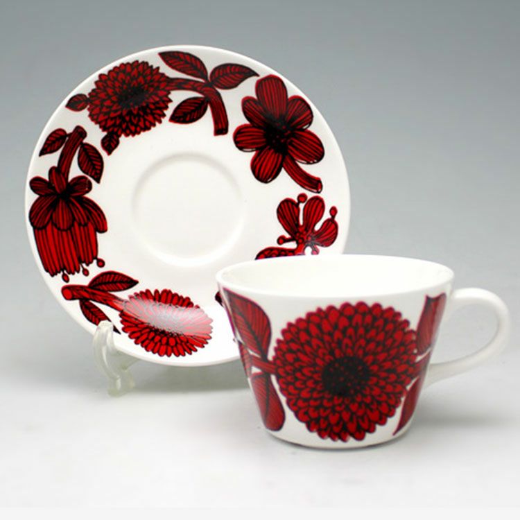 グスタフスベリ（Gustavsberg） レッドアスター/Red Aster コーヒーカップ＆ソーサー 【復刻版】