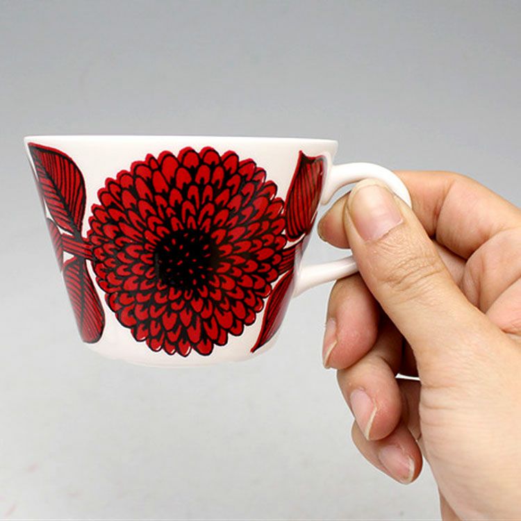 グスタフスベリ（Gustavsberg） レッドアスター/Red Aster コーヒーカップ＆ソーサー 【復刻版】