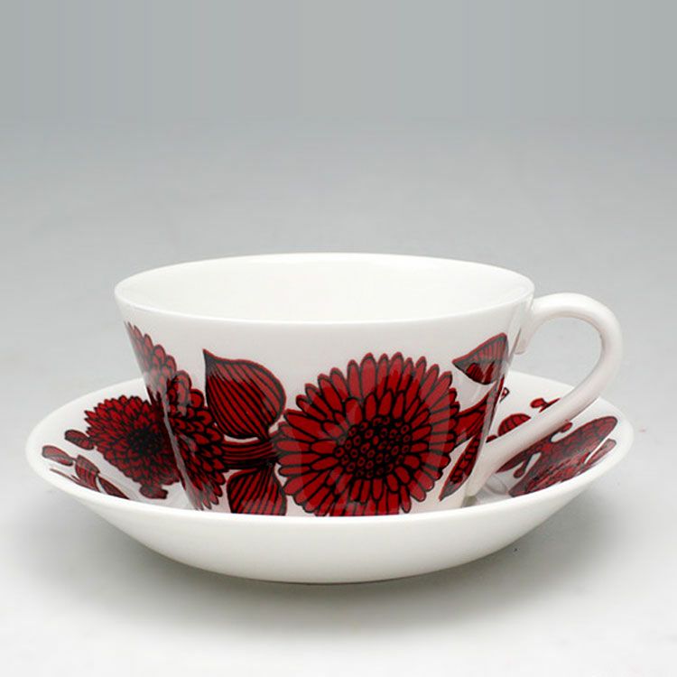 グスタフスベリ（Gustavsberg） レッドアスター/Red Aster ティーカップ＆ソーサー 【復刻版】