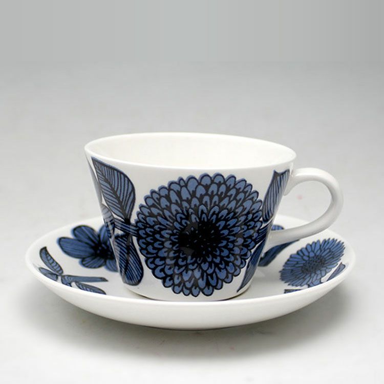 グスタフスベリ（Gustavsberg） ブルーアスター/Blue Aster コーヒーカップ＆ソーサー 【復刻版】