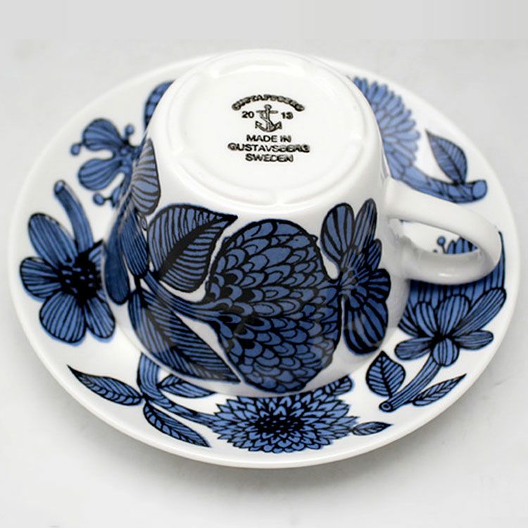 グスタフスベリ（Gustavsberg） ブルーアスター/Blue Aster コーヒーカップ＆ソーサー 【復刻版】