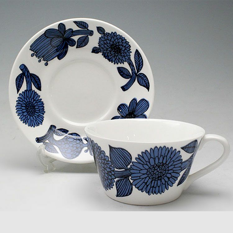 グスタフスベリ（Gustavsberg） ブルーアスター/Blue Aster ティーカップ＆ソーサー 【復刻版】