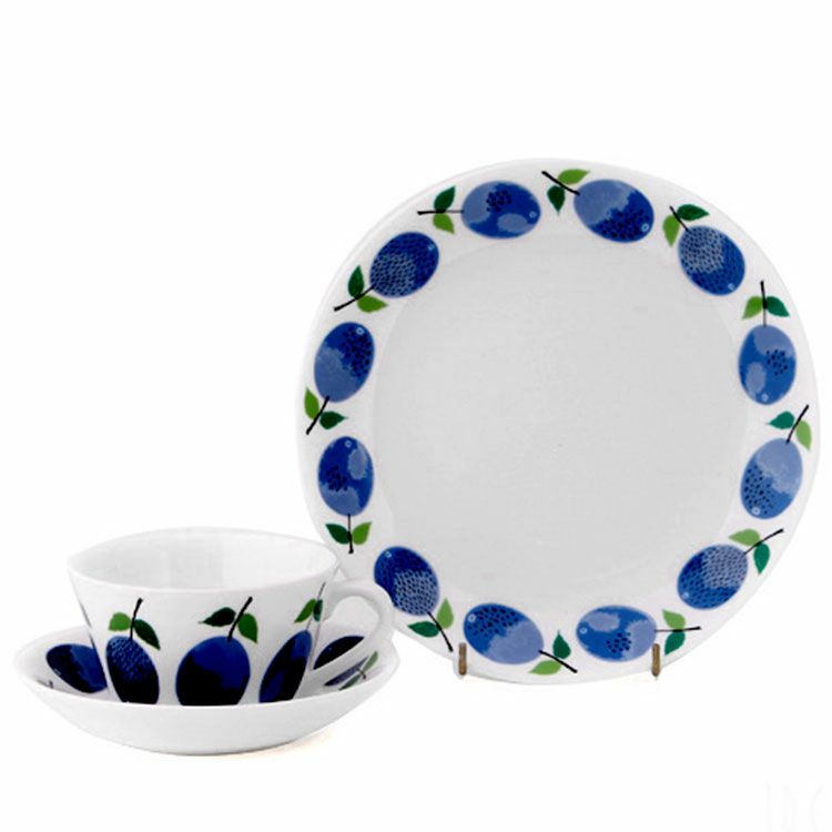 グスタフスベリ（Gustavsberg） プルーヌス/Prunus ティーカップ＆ソーサー+ プレート 22cm 【復刻版】