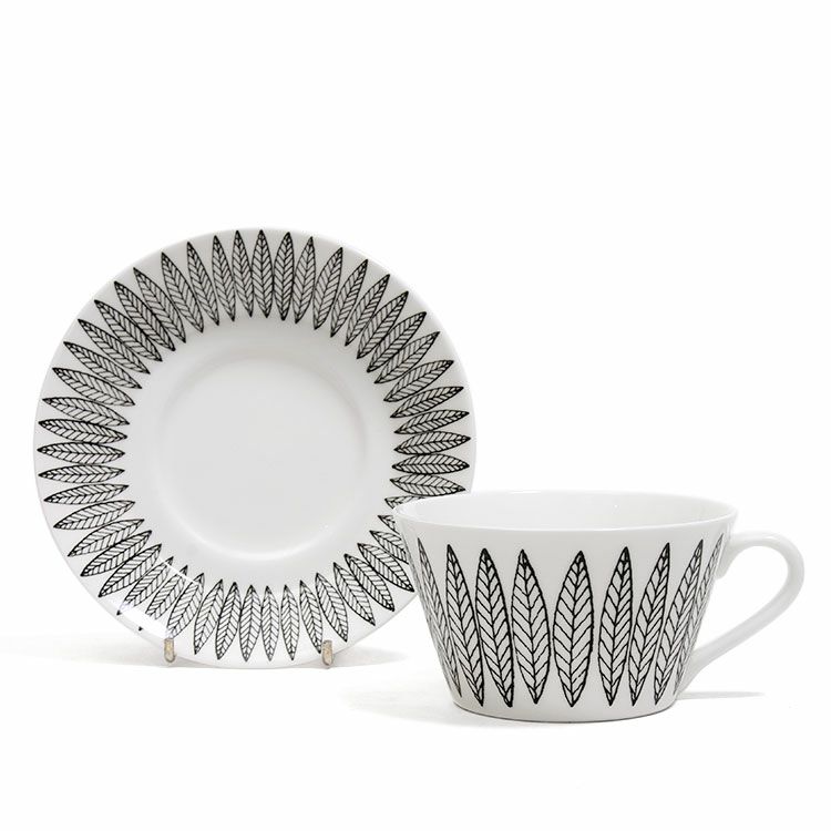 グスタフスベリ（Gustavsberg） サリックス/Salix ブラック ティーカップ＆ソーサー 【復刻版】