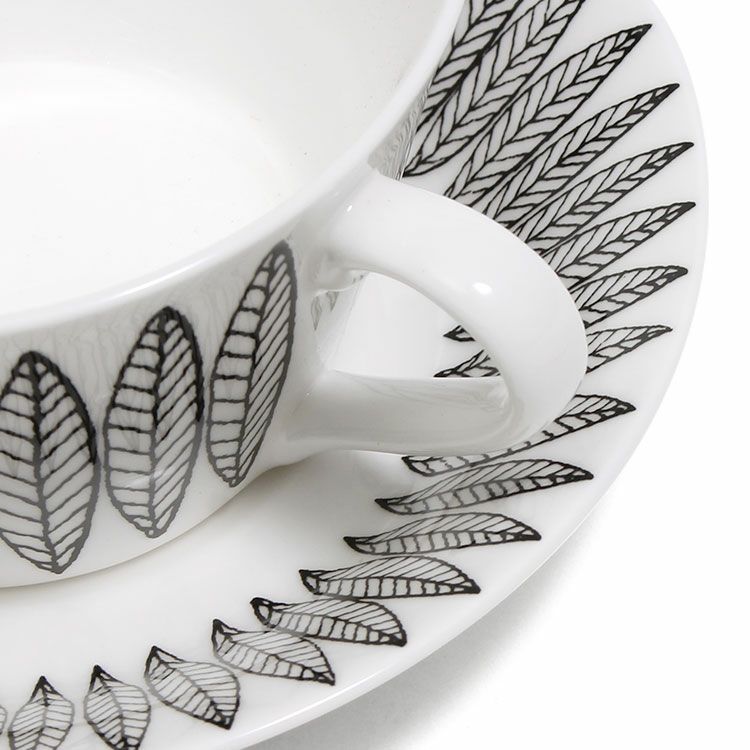 グスタフスベリ（Gustavsberg） サリックス/Salix ブラック ティーカップ＆ソーサー 【復刻版】