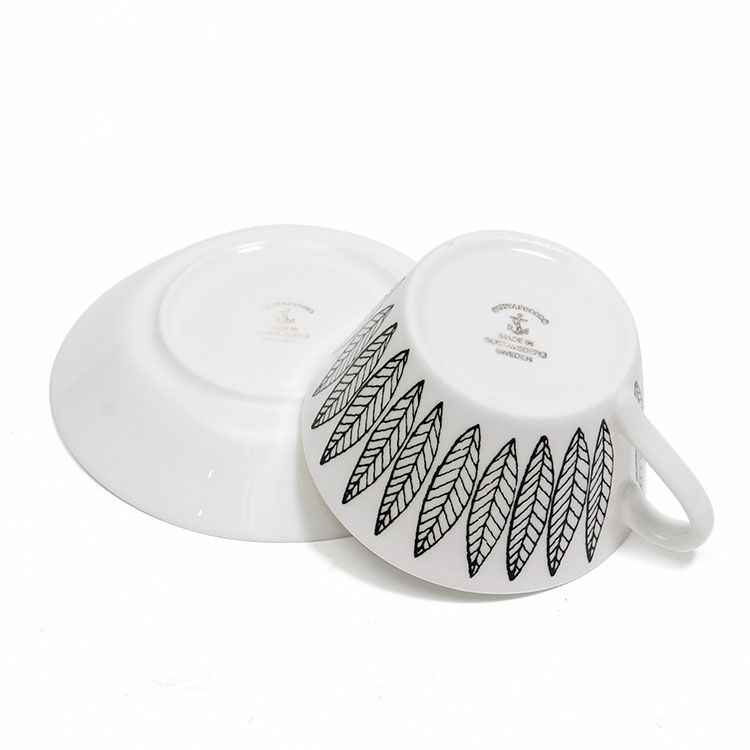 グスタフスベリ（Gustavsberg） サリックス/Salix ブラック ティーカップ＆ソーサー 【復刻版】