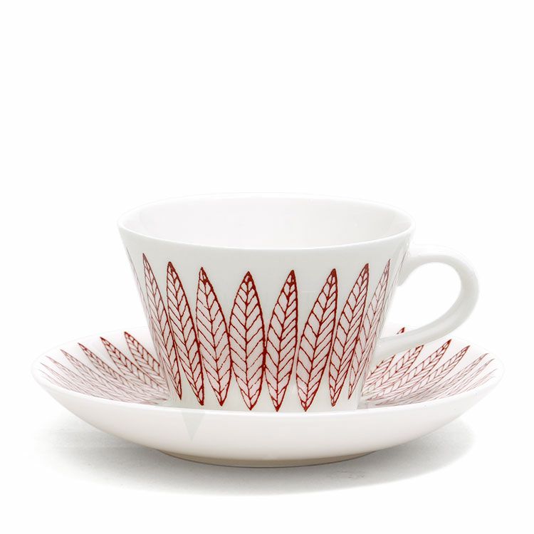 グスタフスベリ（Gustavsberg） サリックス/Salix レッド コーヒーカップ＆ソーサー 【復刻版】