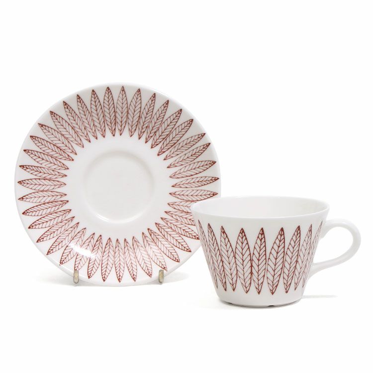 グスタフスベリ（Gustavsberg） サリックス/Salix レッド コーヒーカップ＆ソーサー 【復刻版】