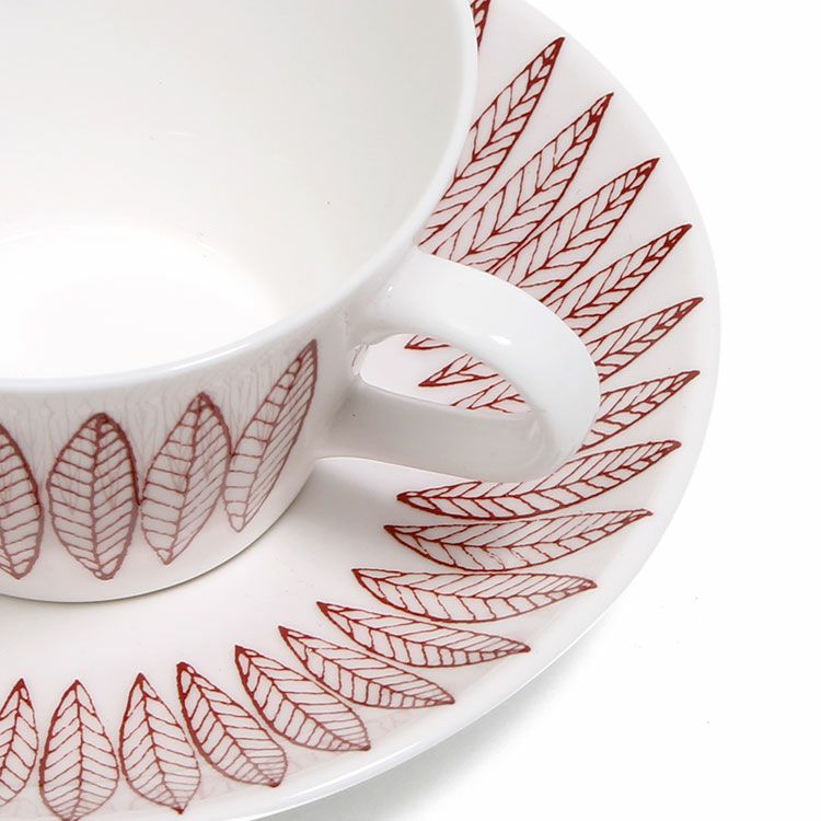 グスタフスベリ（Gustavsberg） サリックス/Salix レッド コーヒーカップ＆ソーサー 【復刻版】