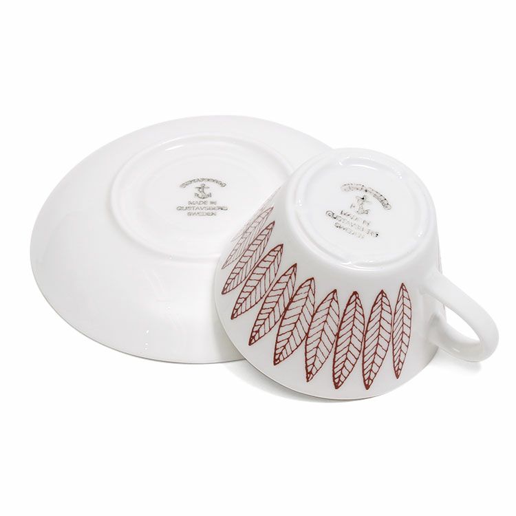 グスタフスベリ（Gustavsberg） サリックス/Salix レッド コーヒーカップ＆ソーサー 【復刻版】