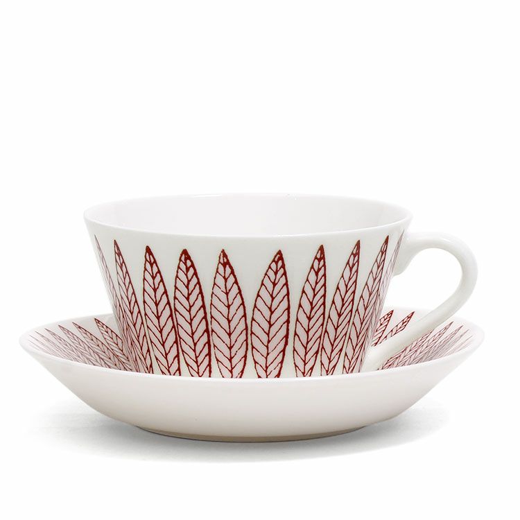 グスタフスベリ（Gustavsberg） サリックス/Salix レッド ティーカップ＆ソーサー 【復刻版】