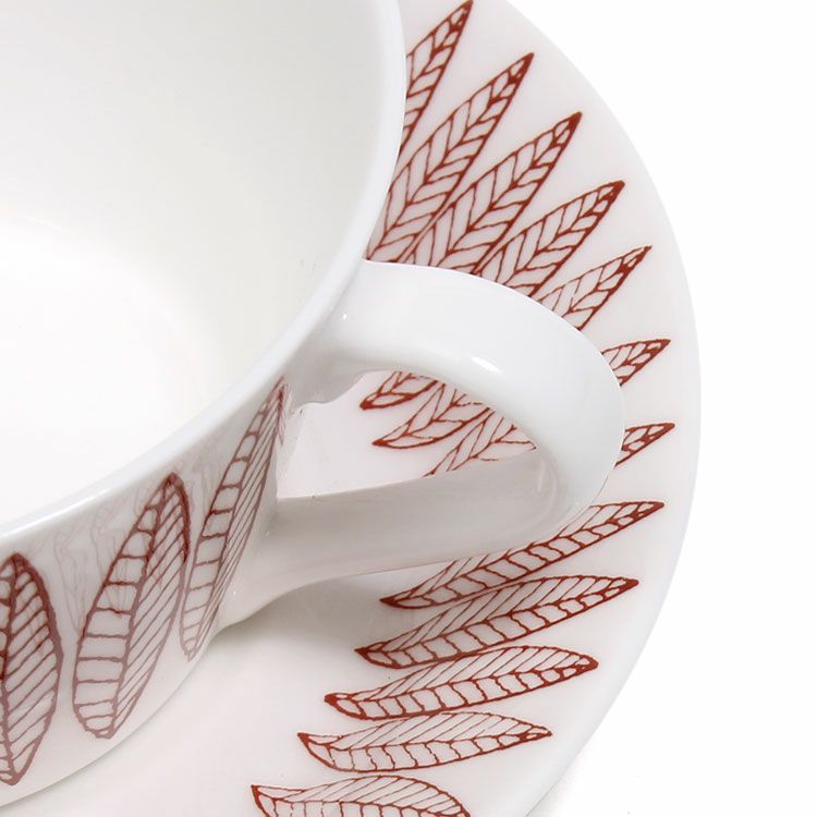 グスタフスベリ（Gustavsberg） サリックス/Salix レッド ティーカップ＆ソーサー 【復刻版】