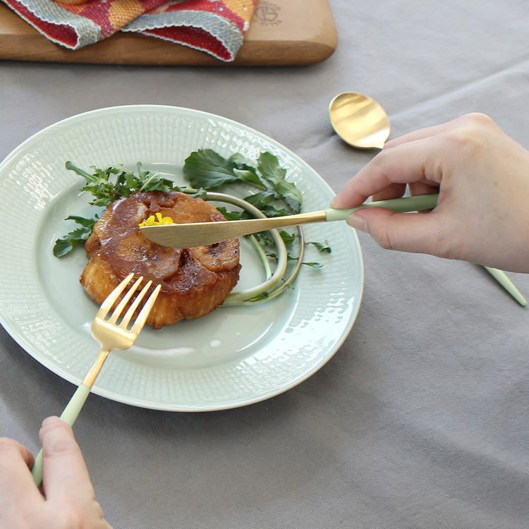 クチポール（Cutipol） ゴア/GOA セラドンマットゴールド デザート3点セット [ネコポス対応可(6セットまで)]