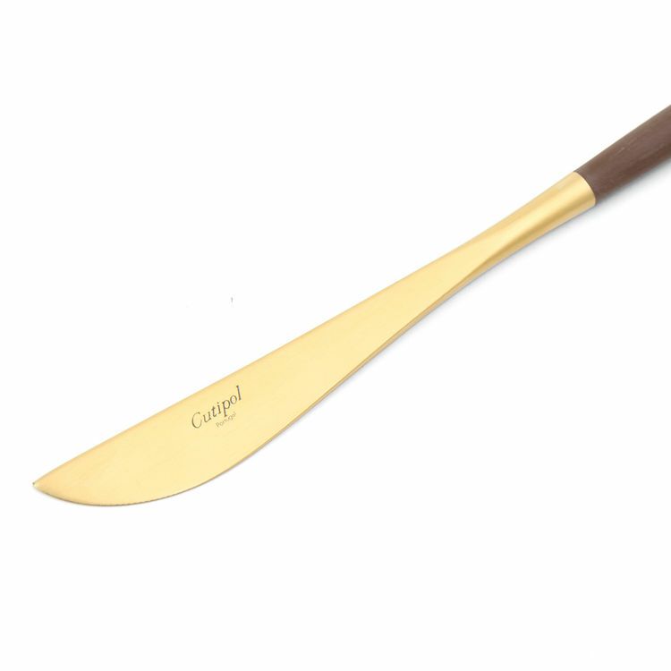 クチポール（Cutipol） ゴア/GOA ブラウンマットゴールド ディナーナイフ [ネコポス対応可(18点まで)]