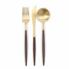 クチポール（Cutipol） ゴア/GOA ブラウンマットゴールド ディナー3点セット [ネコポス対応可(6セットまで)]
