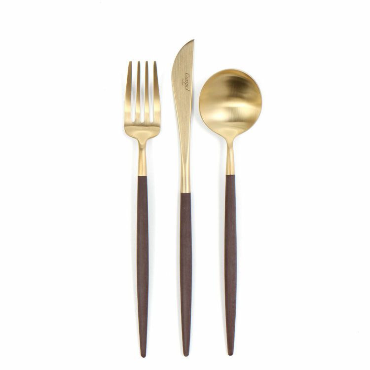 クチポール（Cutipol） ゴア/GOA ブラウンマットゴールド デザート3点セット [ネコポス対応可(6セットまで)]