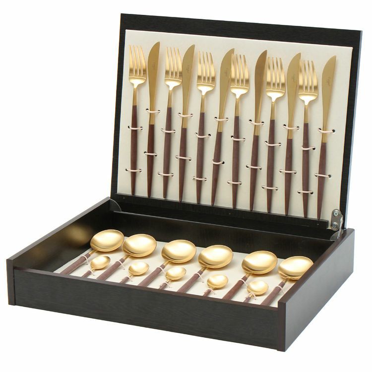 クチポール（Cutipol） ゴア/GOA ブラウンマットゴールド ディナー24点セット