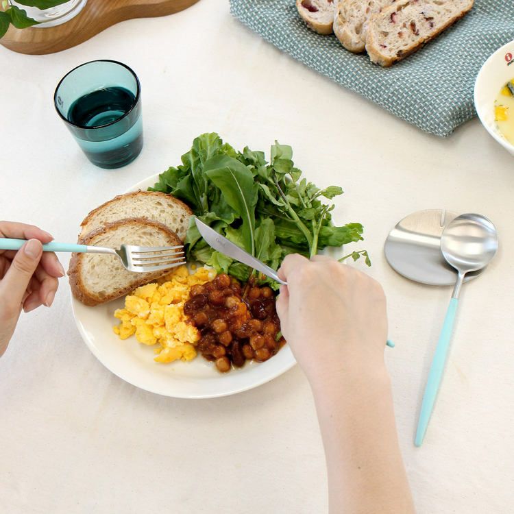 クチポール（Cutipol） ゴア/GOA ターコイズ ディナー3点＆カトラリーレスト1点 [ネコポス対応可(4セットまで)]