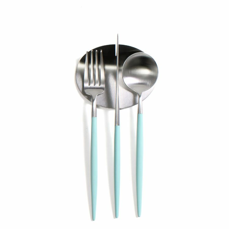 クチポール（Cutipol） ゴア/GOA ターコイズ デザート3点＆カトラリーレスト1点 [ネコポス対応可(4セットまで)]