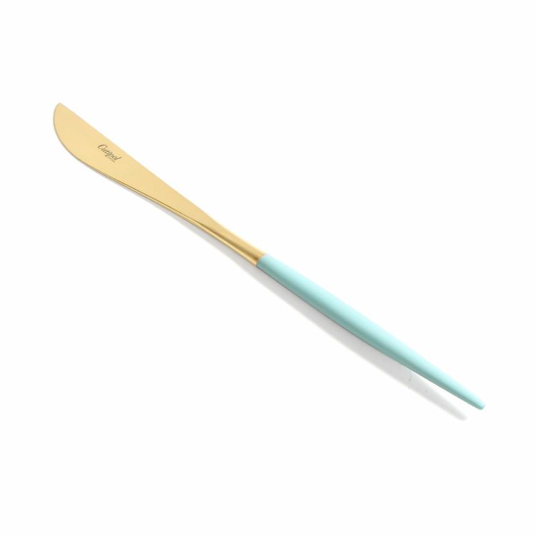 クチポール（Cutipol） ゴア/GOA ターコイズマットゴールド ディナーナイフ [ネコポス対応可(18点まで)]
