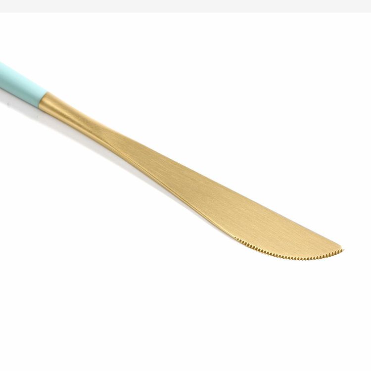 クチポール（Cutipol） ゴア/GOA ターコイズマットゴールド ディナーナイフ [ネコポス対応可(18点まで)]