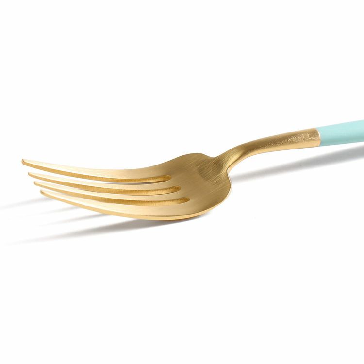 クチポール（Cutipol） ゴア/GOA ターコイズマットゴールド ディナーフォーク [ネコポス対応可(18点まで)]