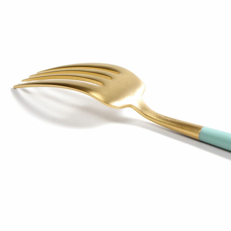 クチポール（Cutipol） ゴア/GOA ターコイズマットゴールド ディナーフォーク [ネコポス対応可(18点まで)]