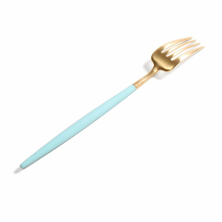 クチポール（Cutipol） ゴア/GOA ターコイズマットゴールド ディナーフォーク [ネコポス対応可(18点まで)]