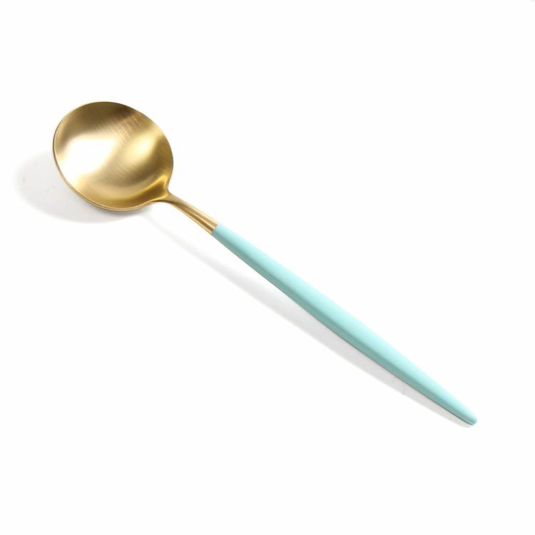 クチポール（Cutipol） ゴア/GOA ターコイズマットゴールド ディナースプーン [ネコポス対応可(18点まで)]