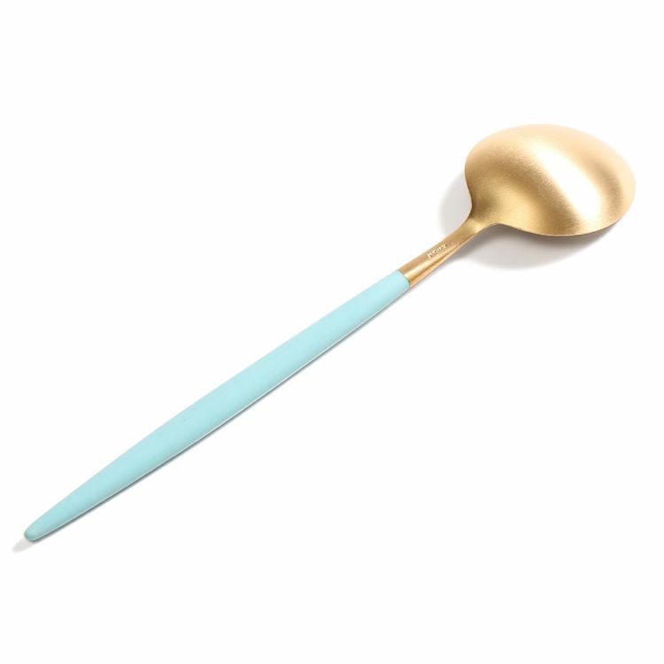 クチポール（Cutipol） ゴア/GOA ターコイズマットゴールド ディナースプーン [ネコポス対応可(18点まで)]
