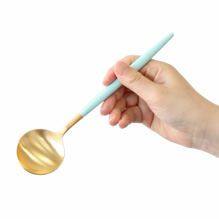 クチポール（Cutipol） ゴア/GOA ターコイズマットゴールド ディナースプーン [ネコポス対応可(18点まで)]