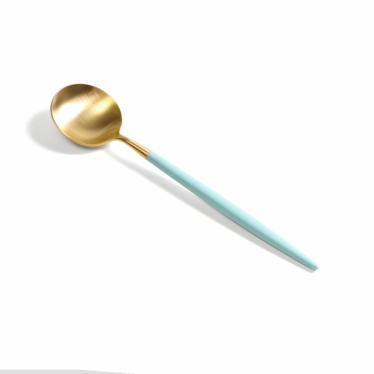 クチポール（Cutipol） ゴア/GOA ターコイズマットゴールド デザートスプーン [ネコポス対応可(18点まで)]