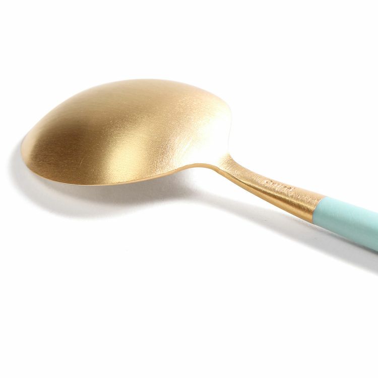 クチポール（Cutipol） ゴア/GOA ターコイズマットゴールド デザートスプーン [ネコポス対応可(18点まで)]