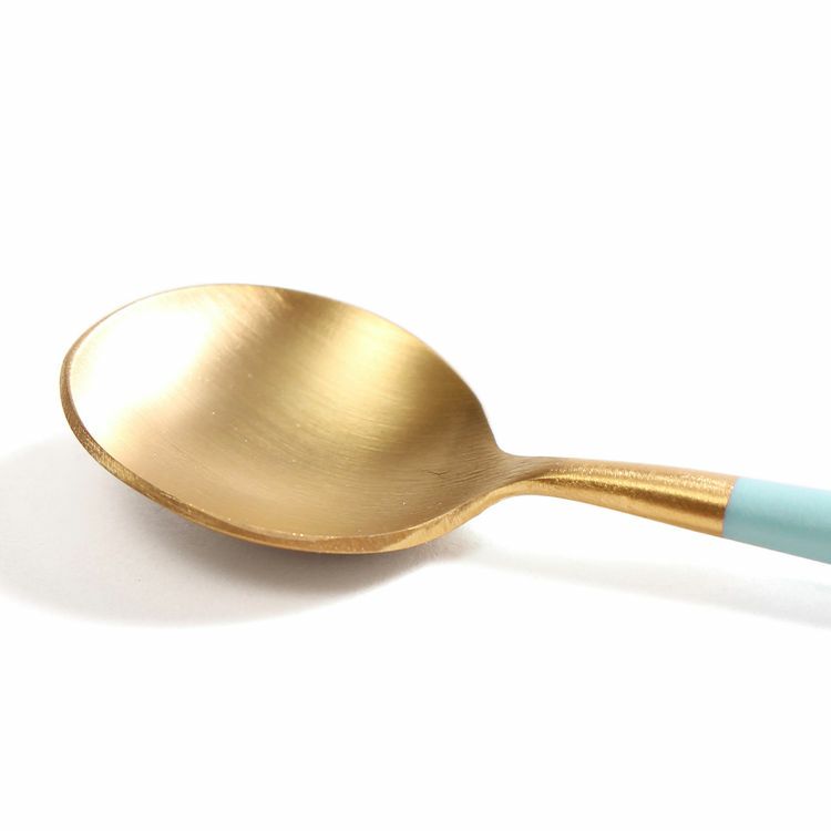 クチポール（Cutipol） ゴア/GOA ターコイズマットゴールド コーヒー/ティースプーン [ネコポス対応可(18点まで)]
