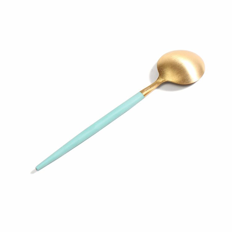 クチポール（Cutipol） ゴア/GOA ターコイズマットゴールド コーヒー/ティースプーン [ネコポス対応可(18点まで)]