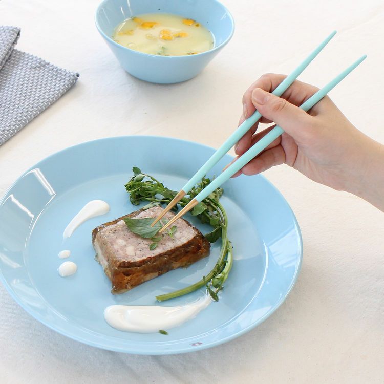 クチポール（Cutipol） ゴア/GOA ターコイズマットゴールド 箸 + 箸置きセット [ネコポス対応可(15セットまで)]