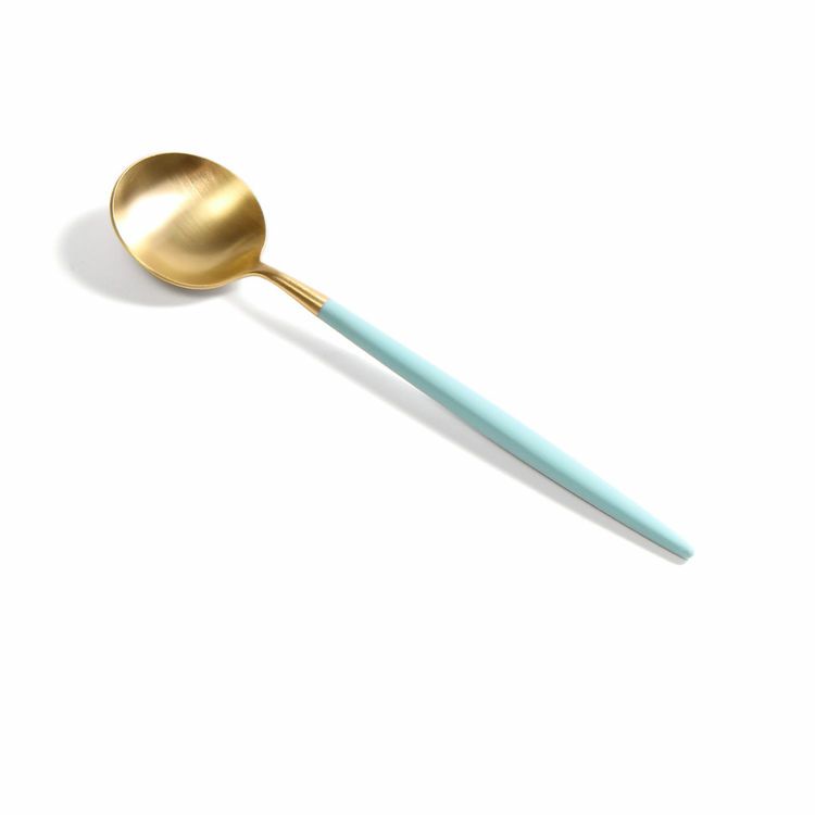 クチポール（Cutipol） ゴア/GOA ターコイズマットゴールド デザート3点セット [ネコポス対応可(6セットまで)]