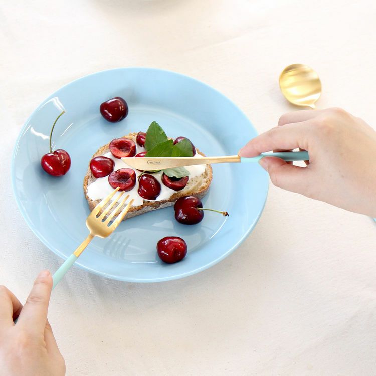 クチポール（Cutipol） ゴア/GOA ターコイズマットゴールド デザート3点セット [ネコポス対応可(6セットまで)]