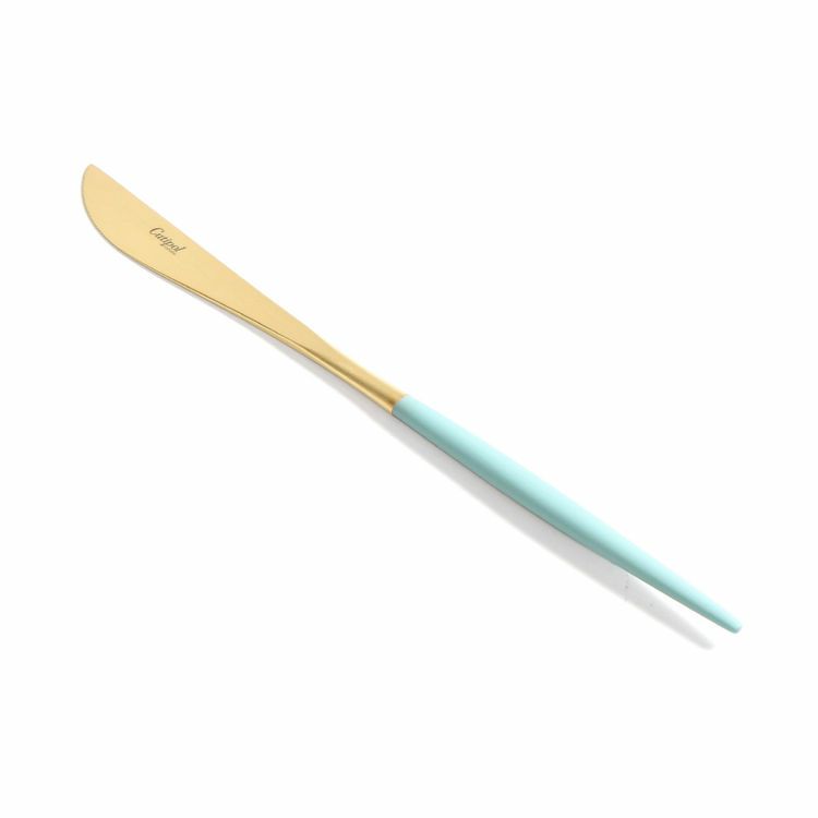 クチポール（Cutipol） ゴア/GOA ターコイズマットゴールド ディナー3点＆カトラリーレスト1点 [ネコポス対応可(4セットまで)]