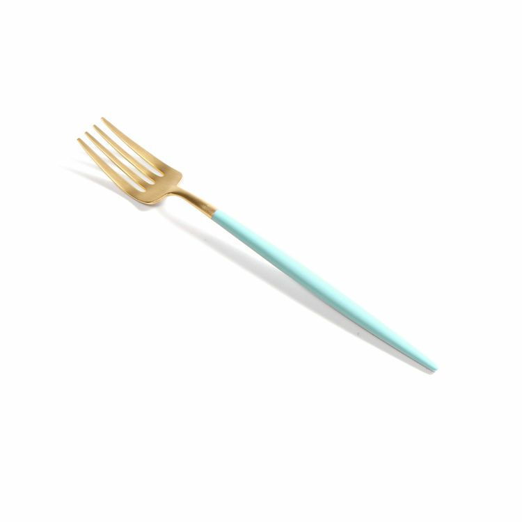 クチポール（Cutipol） ゴア/GOA ターコイズマットゴールド デザート3点＆カトラリーレスト1点 [ネコポス対応可(4セットまで)]