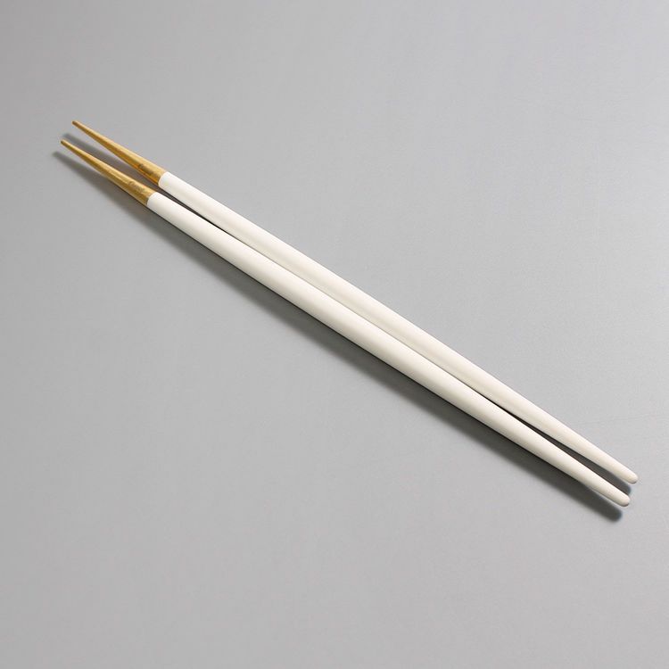 クチポール（Cutipol） ゴア/GOA ホワイトマットゴールド 箸 + 箸置きセット [ネコポス対応可(15セットまで)]