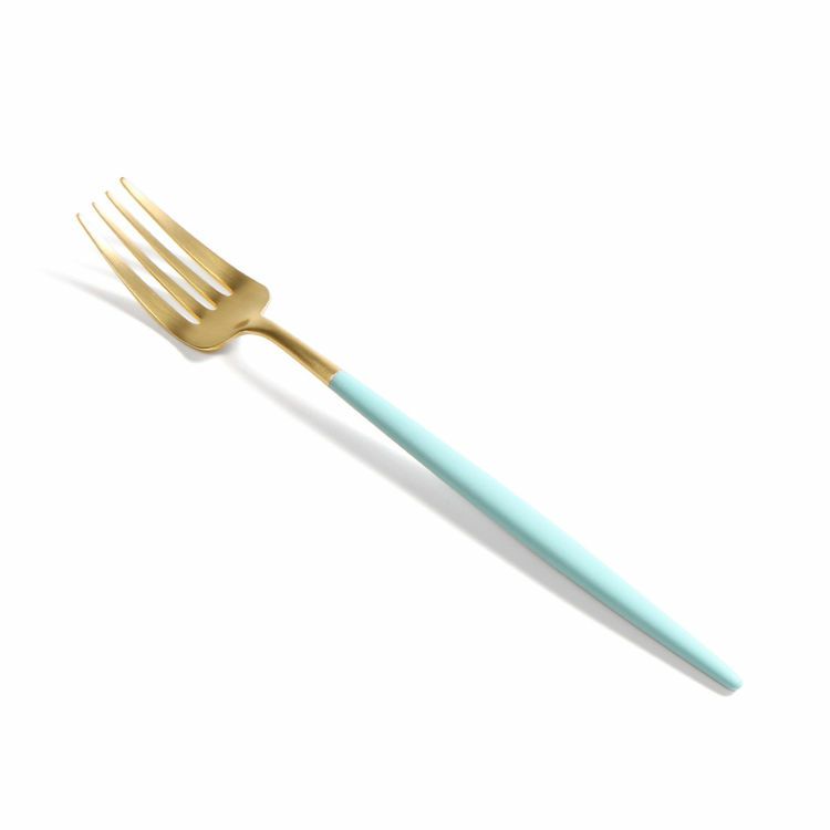 クチポール（Cutipol） ゴア/GOA ターコイズマットゴールド ディナー3点＆カトラリーレスト1点 [ネコポス対応可(4セットまで)]