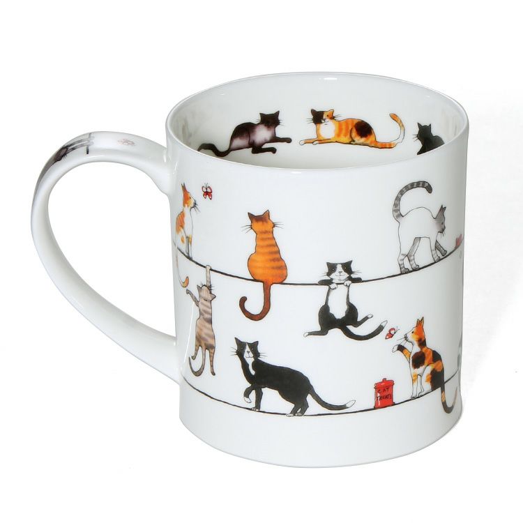 ダヌーン（Dunoon） マグカップ ORKNEY 電線で待ち合わせだニャン LIVE WIRES CAT