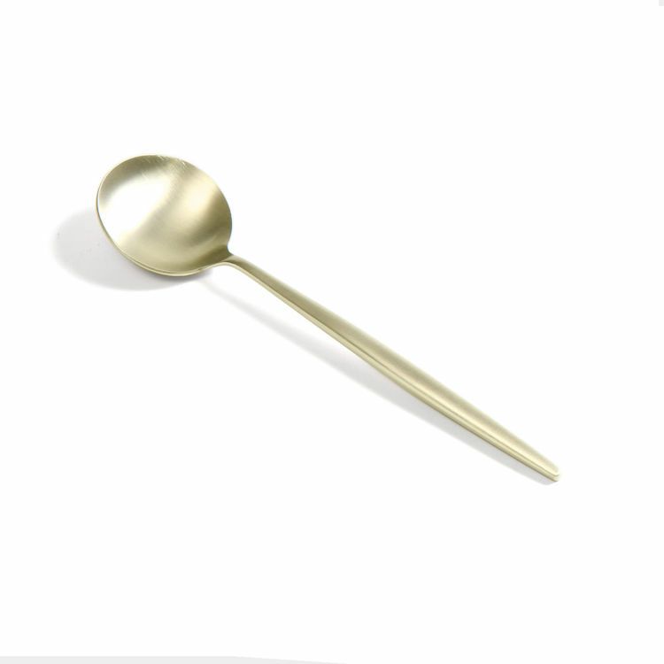 クチポール（Cutipol） ムーンマット/MOON MATT シャンパンゴールド デザートスプーン [ネコポス対応可(18点まで)]