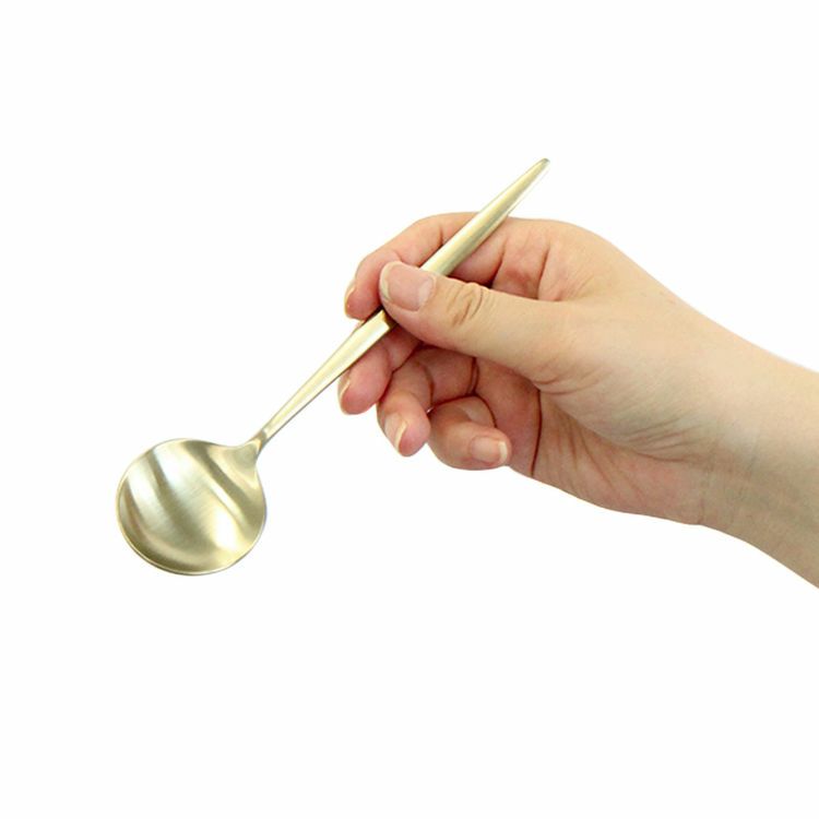 クチポール（Cutipol） ムーンマット/MOON MATT シャンパンゴールド デザートスプーン [ネコポス対応可(18点まで)]