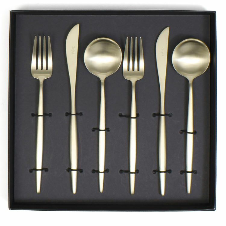 クチポール（Cutipol） ムーンマット/MOON MATT シャンパンゴールド ディナー6点セット 化粧箱付