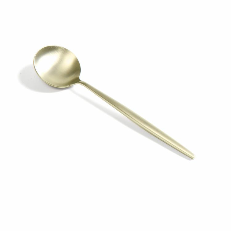 ＜4点セット＞クチポール（Cutipol） ムーンマット/MOON MATT シャンパンゴールド デザート3点＆カトラリーレストゴールド 1点 [ネコポス対応可(4セットまで)]