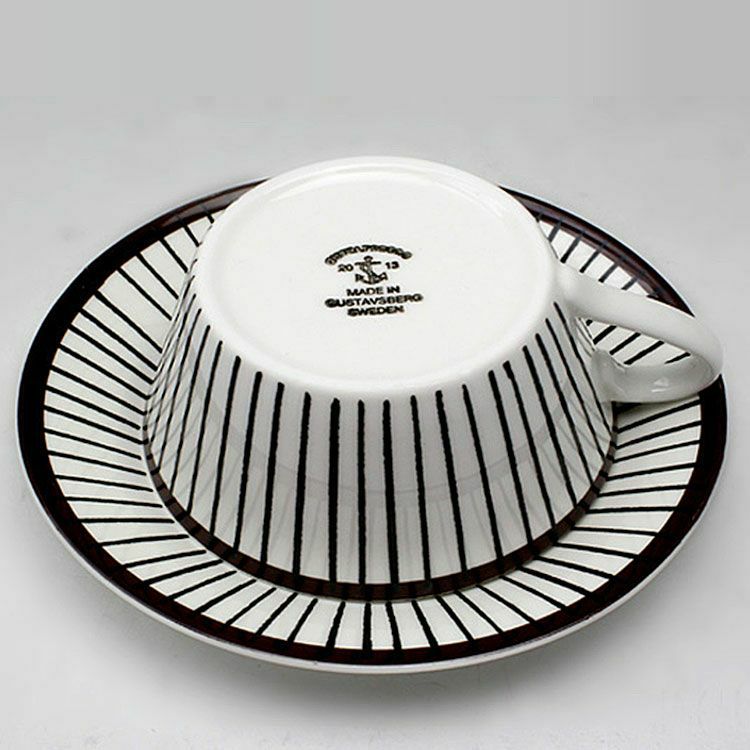 グスタフスベリ（Gustavsberg） スピサリブ/Spisa Ribb ティーカップ＆ソーサー + プレート 22cm 【復刻版】